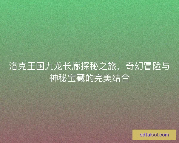 洛克王国九龙长廊探秘之旅，奇幻冒险与神秘宝藏的完美结合
